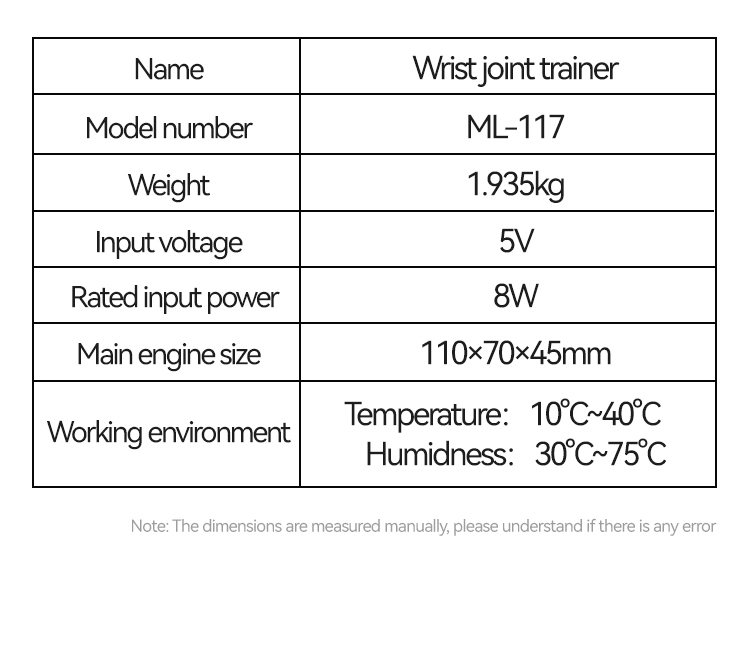 ML-117 Wrist Joint Trainer product details