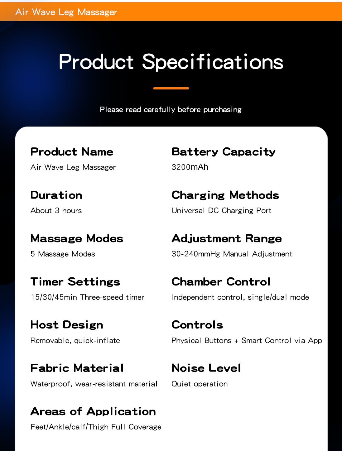 ML-371 ProMax Leg Air Compression System product details