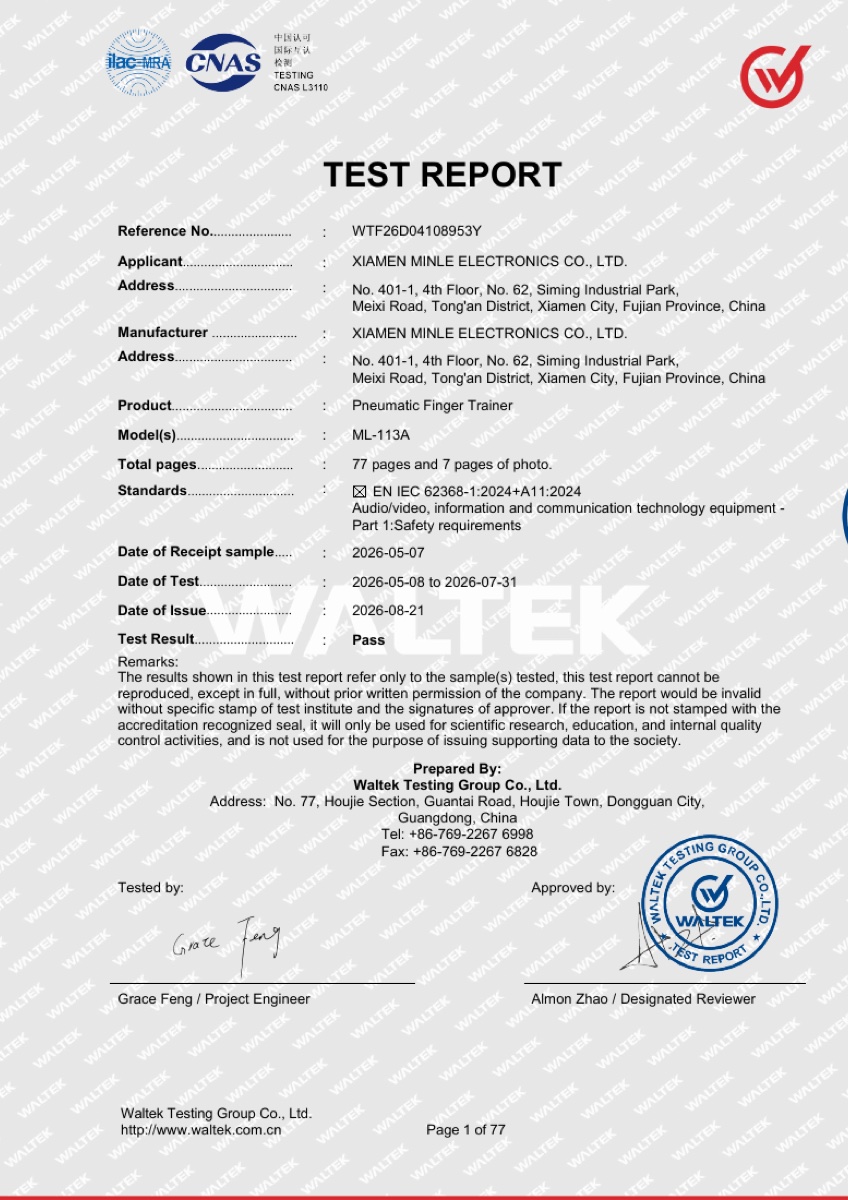 ML113A · Safety test report