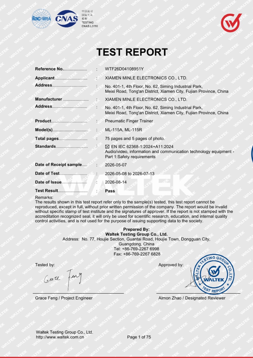 ML115A / ML115R · Safety test report